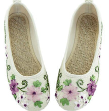 Vintage Embroidered Women Flats Flower Slip On Cotton Fabric Linen Comfortable Old Peking Ballerina Flat Shoes Sapato Feminino - Fab Getup Shop