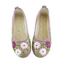 Vintage Embroidered Women Flats Flower Slip On Cotton Fabric Linen Comfortable Old Peking Ballerina Flat Shoes Sapato Feminino - Fab Getup Shop