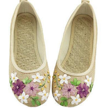 Vintage Embroidered Women Flats Flower Slip On Cotton Fabric Linen Comfortable Old Peking Ballerina Flat Shoes Sapato Feminino - Fab Getup Shop